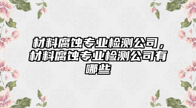 材料腐蝕專業(yè)檢測公司，材料腐蝕專業(yè)檢測公司有哪些