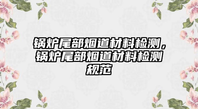 鍋爐尾部煙道材料檢測(cè)，鍋爐尾部煙道材料檢測(cè)規(guī)范