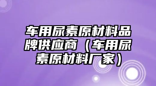 車用尿素原材料品牌供應(yīng)商（車用尿素原材料廠家）