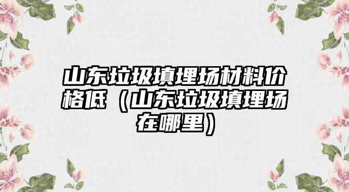 山東垃圾填埋場材料價格低（山東垃圾填埋場在哪里）